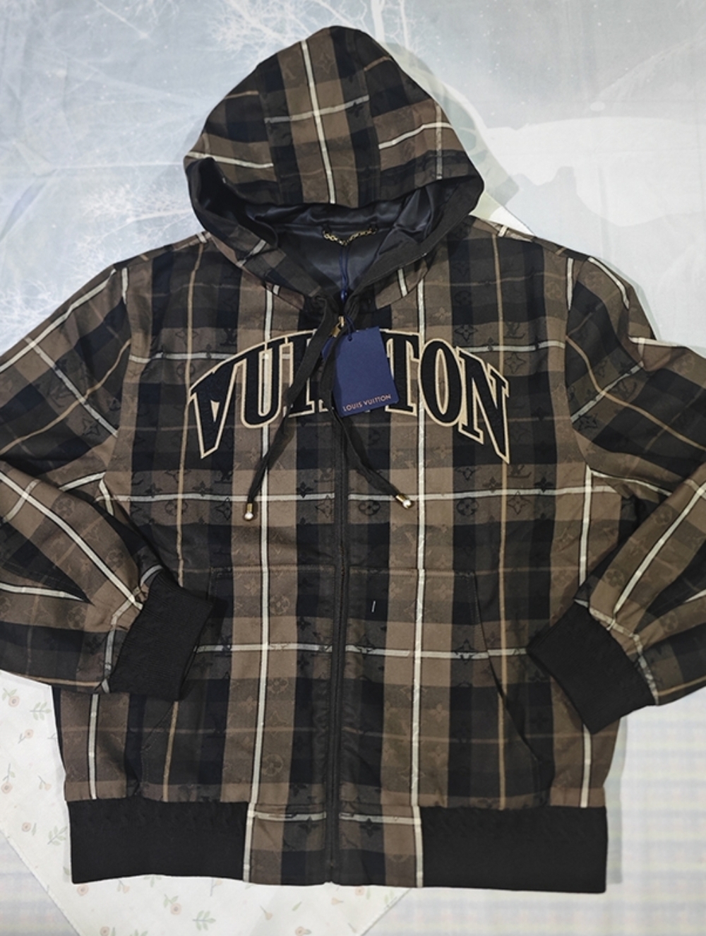 Louis Vuitton Check Hooded Zip-Up Jacket